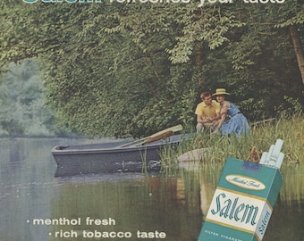 Salem Cigarettes Vintage Ad Collection – 10 Original Menthol Magazine Ads (1958–1971) – Retro Tobacco Ephemera - Lot #1