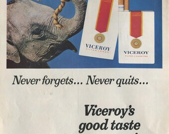 Vintage Viceroy Cigarette Ads – 10 Original 1960s–1970s Magazine Advertisements – Lot #1 – Retro Tobacco Ephemera