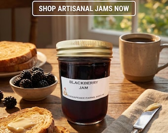 Organic Blackberry Jam – 8 oz Jar – Arkansas Grown & Made – Sweet Gift from the Delta