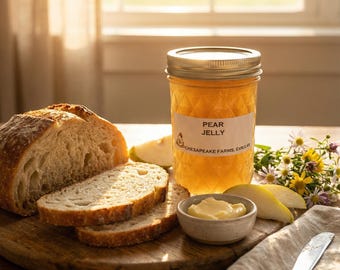 Organic Pear Jelly: Arkansas-Grown, Small Batch Fruit Spread (8 oz Jar)