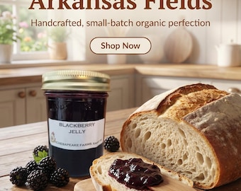 Organic Blackberry Jelly – 8 oz Small-Batch, Vegan, Gluten-Free Seasonal Arkansas Fruit