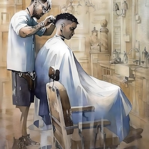 The Barbershop In Watercolors