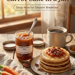 Carrot Cake Jam: Organic Arkansas Grown, Vegan, Gluten-Free - 8 oz Jar