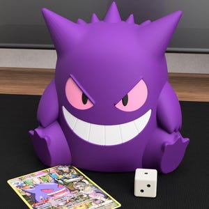 Gengar Deck Box: 3D Printed TCG Card Storage with Magnetic Closure