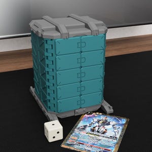 GS07-B Style Ms Container Deck Box – Sci-Fi Commander Card Holder for MTG & TCG – Inspired by Gundam Design - Ms Container Deck Box