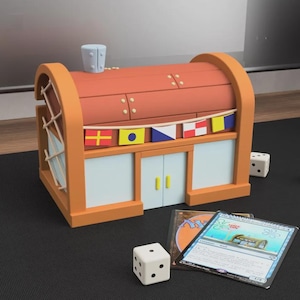Boîte de rangement pour pont TCG inspirée de Krusty - Compatible avec deux manchons, rangement amusant pour TCG - Support de pont MTG Commander | Rangement des dés inclus