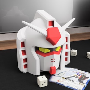RX-78 Style Mecha Head Deck Box – Sci-Fi Commander Card Holder for MTG & TCG – Inspired by Gundam Design - Anime Mecha Deck Box - Deck Box