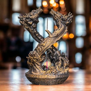 3D Printed Dragon Incense Holder: Zen Decor, Meditation, Unique Home Accent
