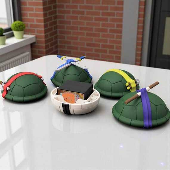 3D Printed Mutant Turtle Warriors-inspired Deck Box: TCG Card