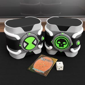 Alien Tech Deck Box: Sci Fi TCG Card Holder with Interchangeable Tokens & Magnetic Closure