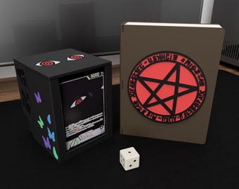 3Dプリントミスティックグリモアデッキボックス：TCG収納、マグネット開閉