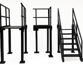 1:12 Scale Industrial Catwalk Platform with Stairs | Figure Fiction Diorama Accessory