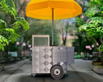 1:12 Scale Food Vendor Cart with Umbrella