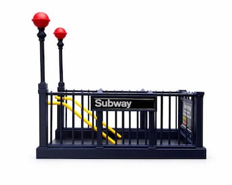 NYC Vintage Subway Entrance 1/12 Scale Diorama for Action Figures