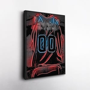 Washington Wizards NBA Custom Jersey Wall Art – Personalized Name & Number Neon Canvas Print, Framed Poster, Sports Fan Gift