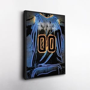 New York Knicks NBA Custom Jersey Wall Art – Personalized Name & Number Neon Canvas Print, Framed Poster, Sports Fan Gift