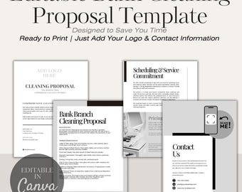 Plantilla para empresas de limpieza / Propuesta de servicios de limpieza comercial / Descarga digital / Plantilla de Canva / Formularios comerciales