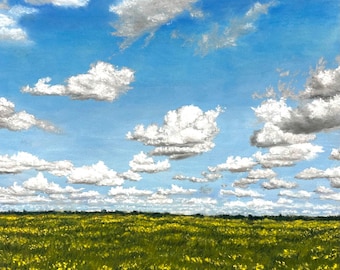 Wildflower Wall Art Print – Texas Landscape 8x10 Giclée Nature Decor