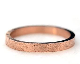 Rose Gold Wedding Ring for Women Hammered Engagement Ring in 14k Rose Gold or White Gold or Yellow Gold Ring Stacking Rings