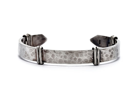 Gift for Him Men's Sterling Silver Wide Cuff Bracelet | Etsy