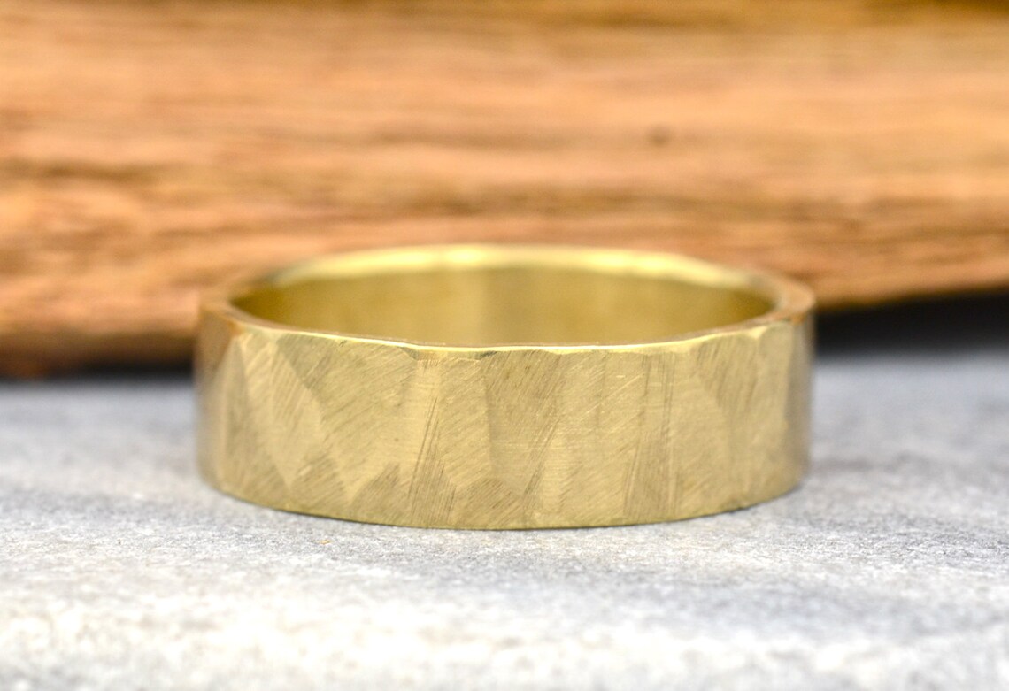 6mm Gold Wedding Band 14k Gold Men's Wedding Band Etsy