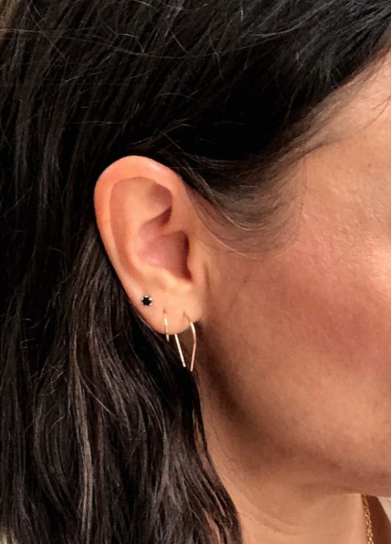 3mm black diamond stud cheap earrings
