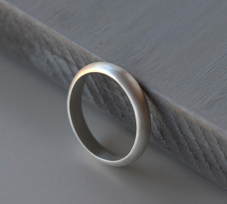 His and Hers Wedding Rings Recycled Silver Wedding Bands Argentium Sterling Silver Half Round Ring Band Set Eco Friendly image 5