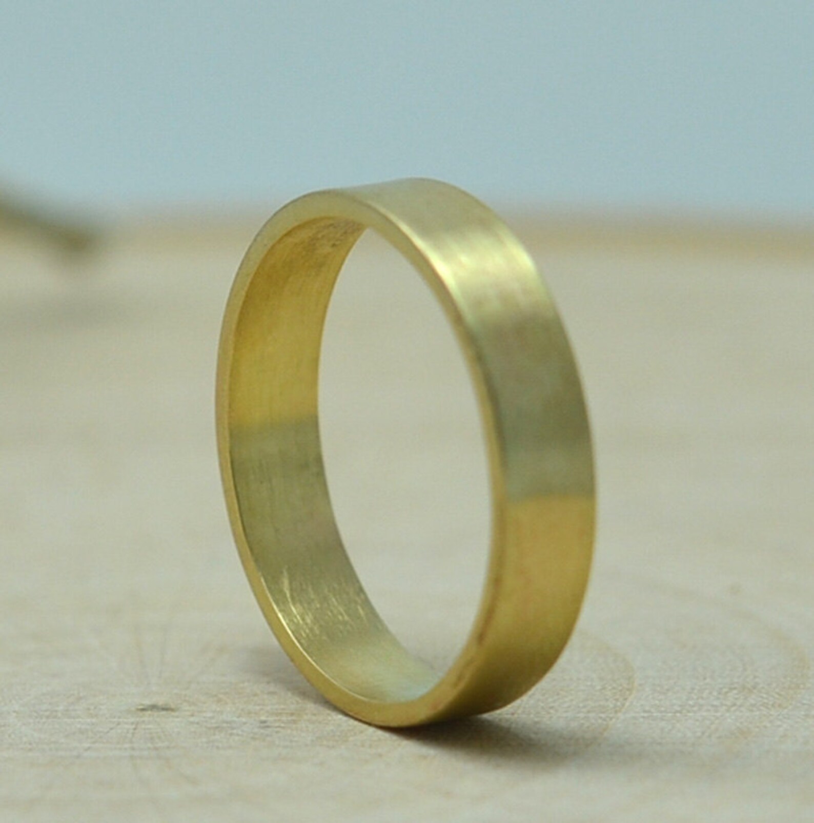 Gold Wedding Band Rings for Men Wedding Ring in 14K Recycled Etsy