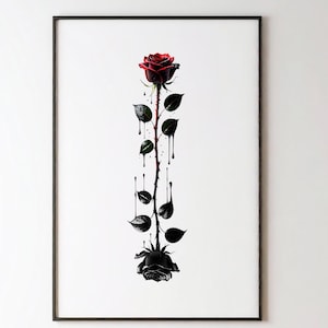 Disegno floreale Twin Rose, Luce e oscurità, Mortalità, un riflesso distorto della bellezza