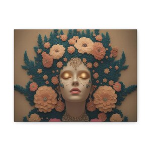 Stretched Canvas Art Print, Floral Wall Decor, Home Aesthetics, Gift for Art Lovers, Boho Decor, Modern Art, Unique Artwork