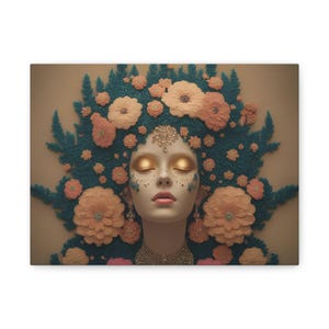 Stretched Canvas Art Print, Floral Wall Decor, Home Aesthetics, Gift for Art Lovers, Boho Decor, Modern Art, Unique Artwork