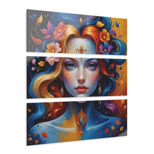 Vibrant Triptych Acrylic Prints - Boho Wall Art, Colorful Home Decor, Unique Gift, Feminine Art, Modern Wall Art