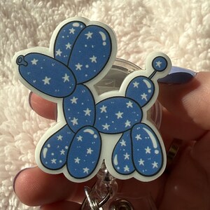 4th of July Balloon Dog Retractable Badge Reel, Red White & Blue Badge Reel, Patriotic Badge Reel, Lanyard, MRI Safe, Funny Nurse Gift