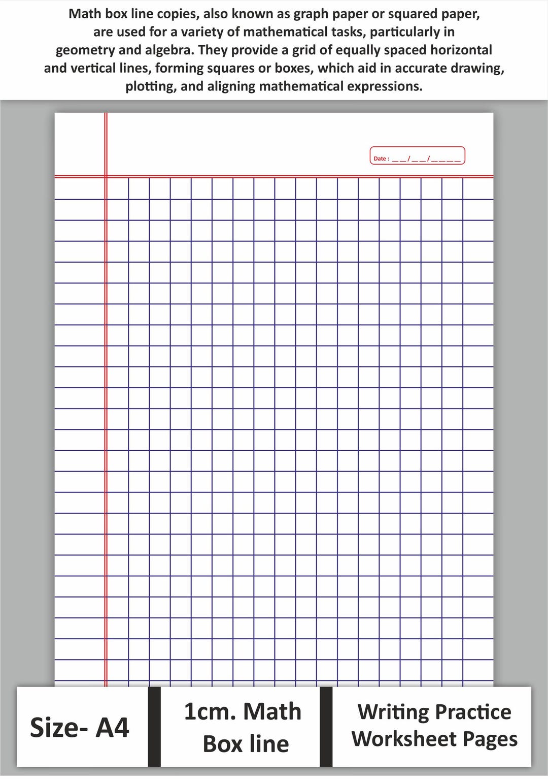 Math Line Paper 1 Cm. (useful for Kids, School, Exam) - Etsy