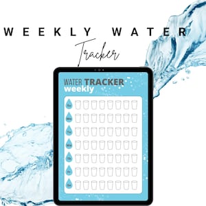 Printable Water Tracker Template PDF | Hydration Log & Daily Intake Tracker | Monthly  Weekly Water Chart | Instant Download Health Planner