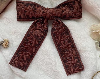 Desi Inspired Lace Hair Bow | Desi Hair Bows | Hair Accessories | Hair Bow Clips | Accessories | Parties | Gifts | Gift Ideas