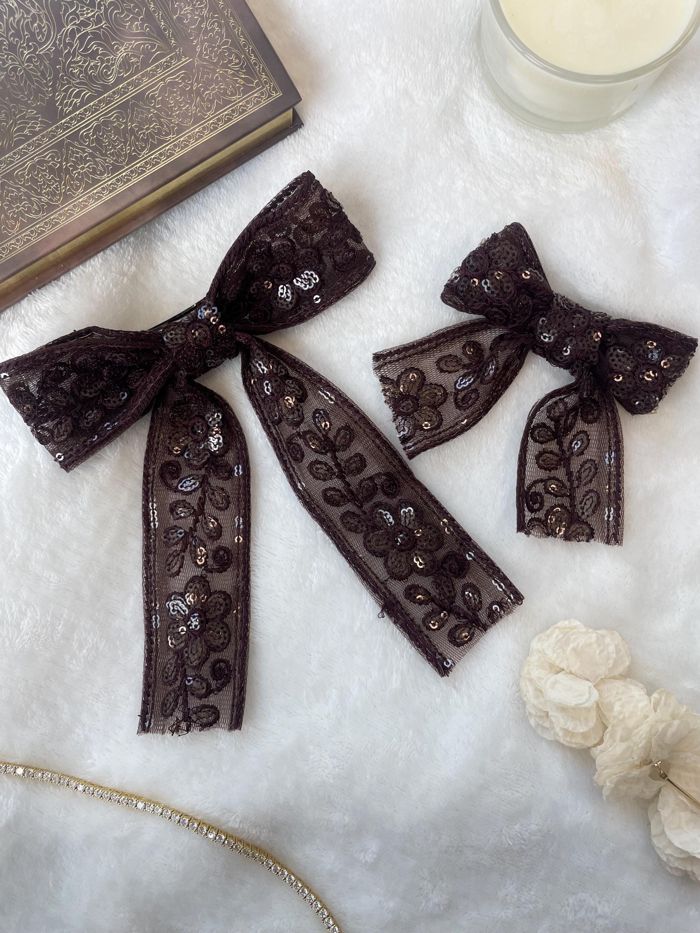 Mummy and Me Desi Inspired Lace Hair Bow | Desi Hair Bows | Hair Accessories | Hair Bow Clips | Accessories | Parties | Gifts | Gift Ideas