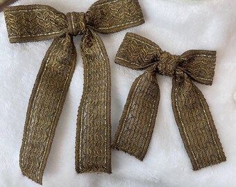 Mummy and Me Desi Inspired Lace Hair Bow | Desi Hair Bows | Hair Accessories | Hair Bow Clips | Accessories | Parties | Gifts | Gift Ideas