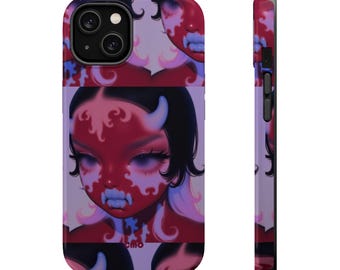 Rosa Demon Girl-telefonskal | Magnetiskt stöttåligt skal