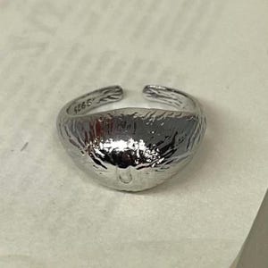 Silver Adjustable Chunky Ring with Textured Design, Tarnish Free, Rings for Men and Women, Stacking Ring, Sterling Silver, Band Ring