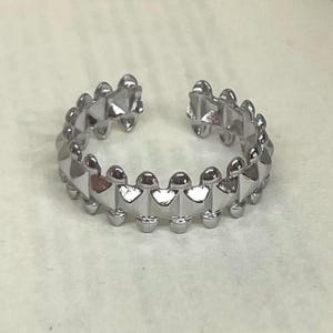 Silver Adjustable Textured Band Ring, Tarnish Free Ring, Statement Ring, Rings for Men and Women, Stainless Steel Ring