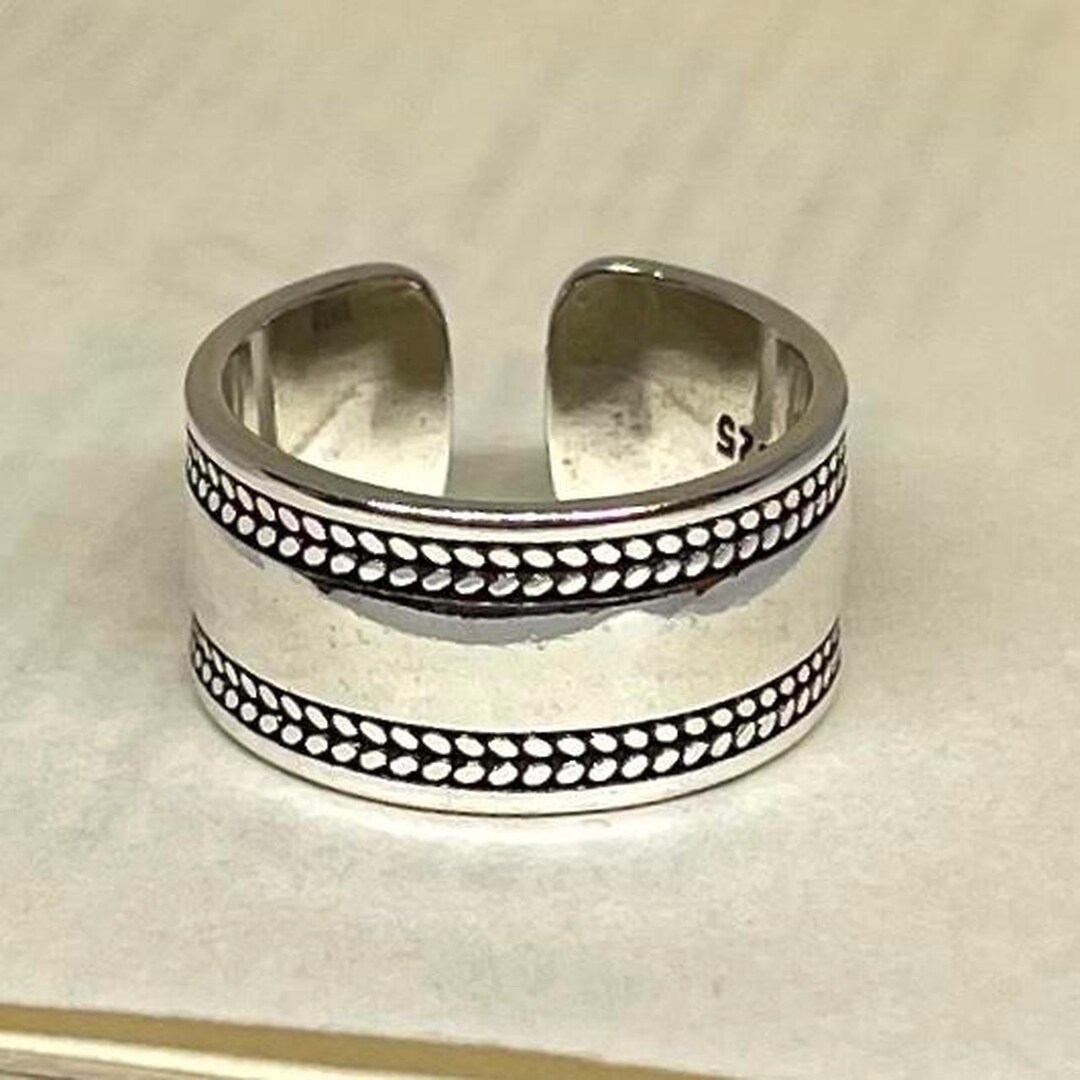 Silver Adjustable Simple Band Ring, Tarnish Free, Rings for Men and ...