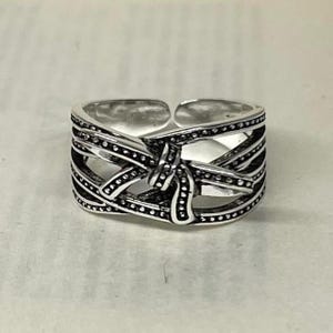 Silver Adjustable Bow Band Ring, Tarnish Free Ring, Statement Ring, Rings for Men and Women, Stainless Steel Ring