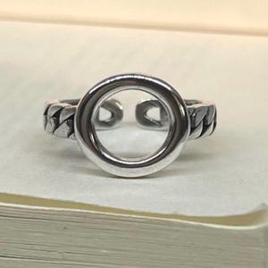 Silver Adjustable Hollow Circle Chain Band Ring, Tarnish Free Ring, Statement Ring, Unisex Jewellery, Stainless Steel Ring, Thumb Ring