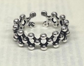 Anillo ajustable de plata con diseño, resistente al deslustre, con estilo, para hombre y mujer, de acero inoxidable.