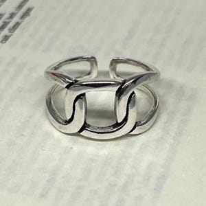 Silver Chain Adjustable Band Ring, Tarnish Free Ring, Statement Ring, Rings for Men and Women, Stainless Steel Ring