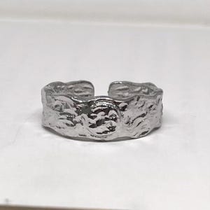 Silver Adjustable Hammered Texture Ring, Tarnish Free Ring, Statement Ring, Rings for Men and Women, Stacking Ring, Sterling Silver