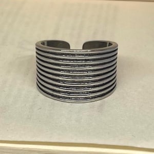 Silver Adjustable Chunky Band Ring, Tarnish Free Ring, Statement Ring, Rings for Men and Women, Stainless Steel Ring