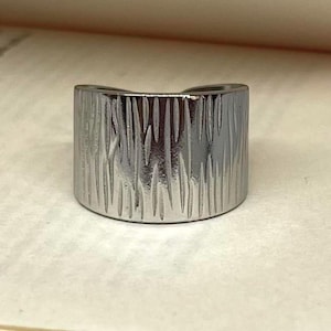 Silver Adjustable Chunky Band Ring, Tarnish Free Ring, Statement Ring, Rings for Men and Women, Stainless Steel Ring
