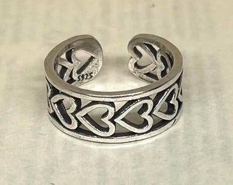 Anillo de plata ajustable con forma de corazón, resistente al deslustre, con estilo, para hombre y mujer, de acero inoxidable.